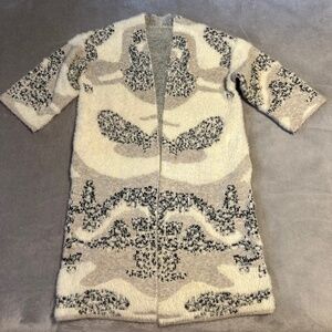 Anthropologie Winter Walk Fuzzy Kimono Open Long Cardigan Cottagecore Cozy